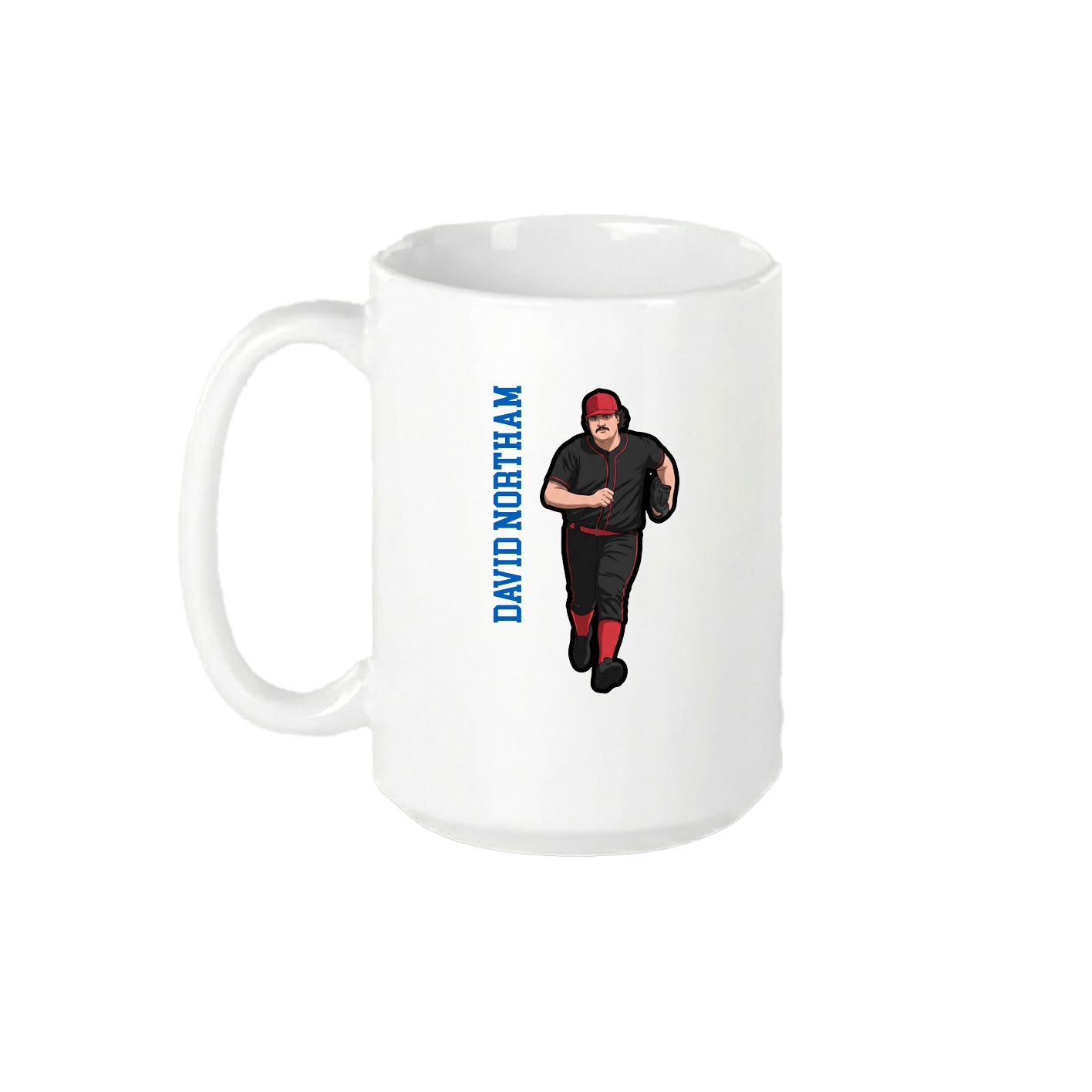 15oz Coffee Mug — Name Vertical in White