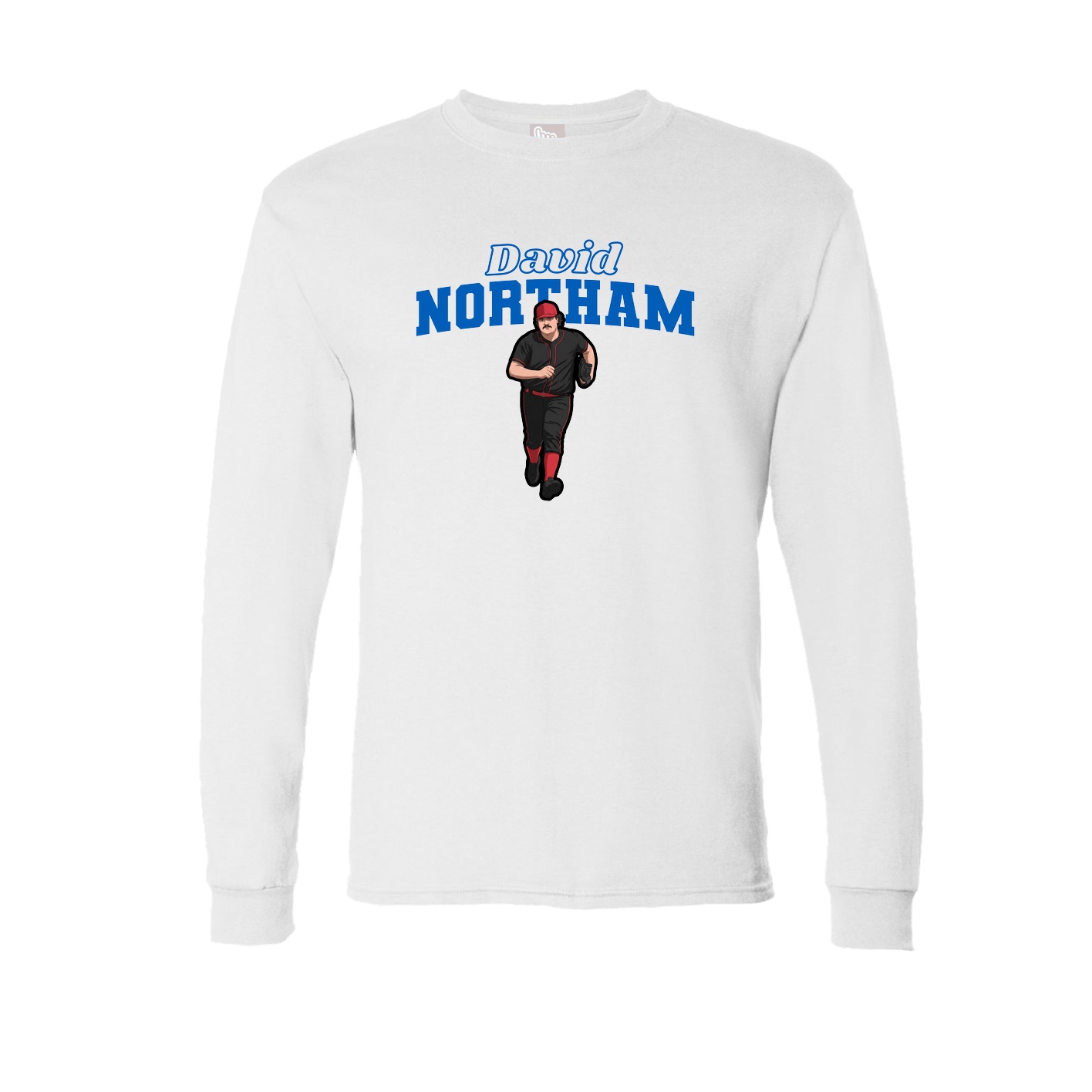 Long Sleeve Tee — Name Arch in White