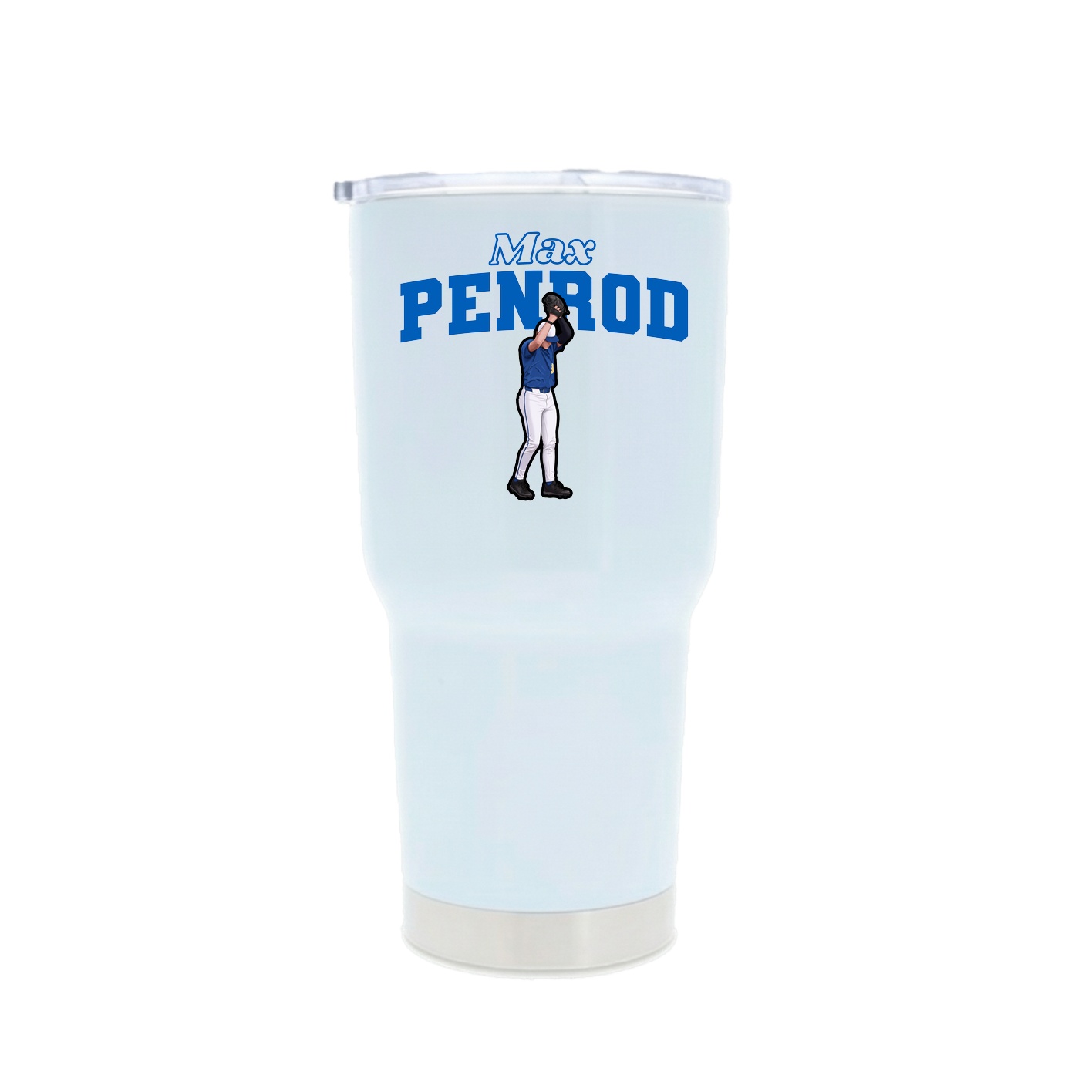 30oz Stainless Steel Tumbler — Name Arch in White