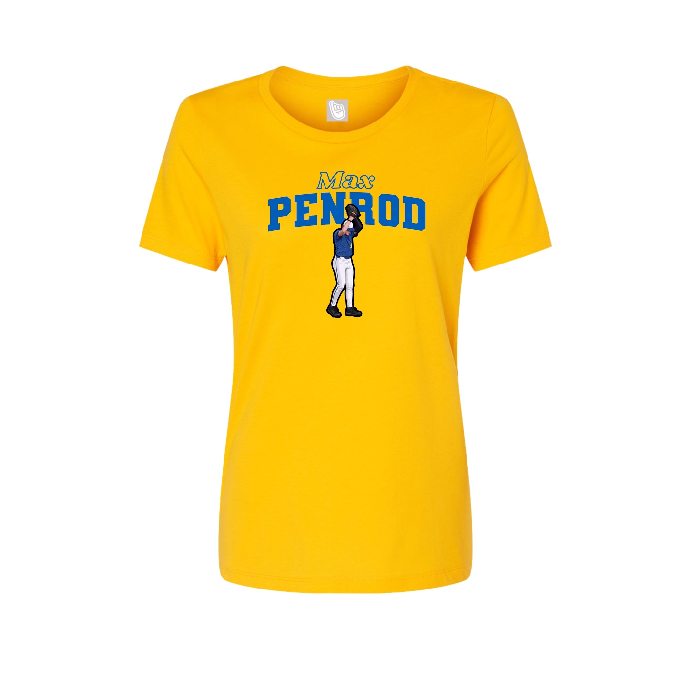 Fitted Women's Tee — Name Arch in Gold