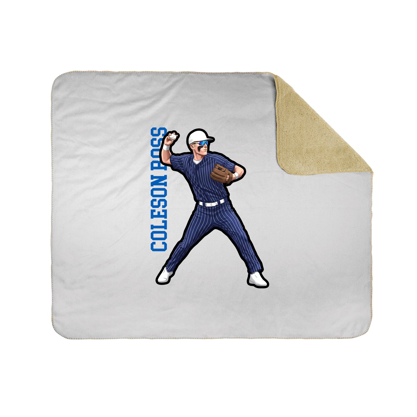 Throw Blanket — Name Vertical in White