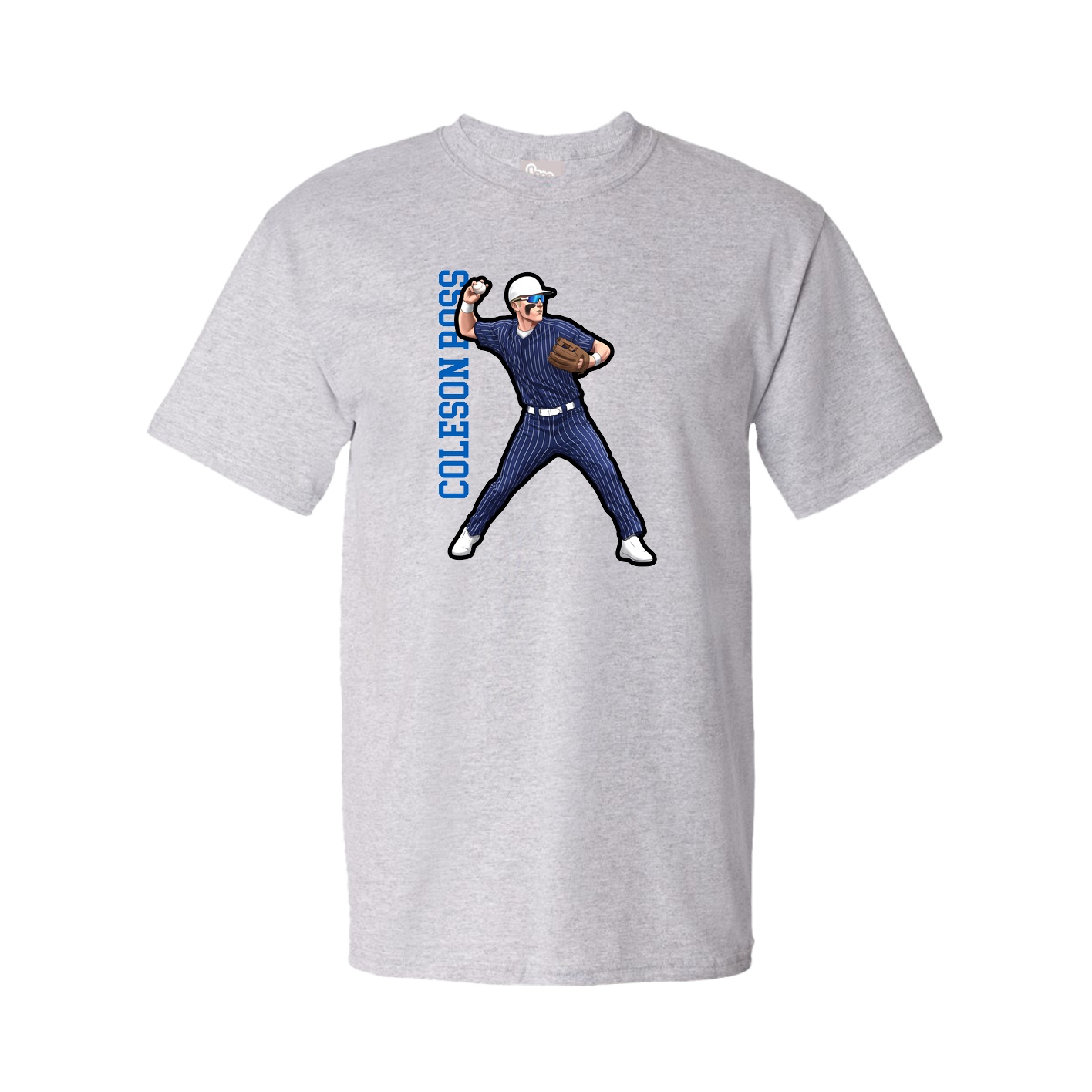 Tee — Name Vertical in Grey