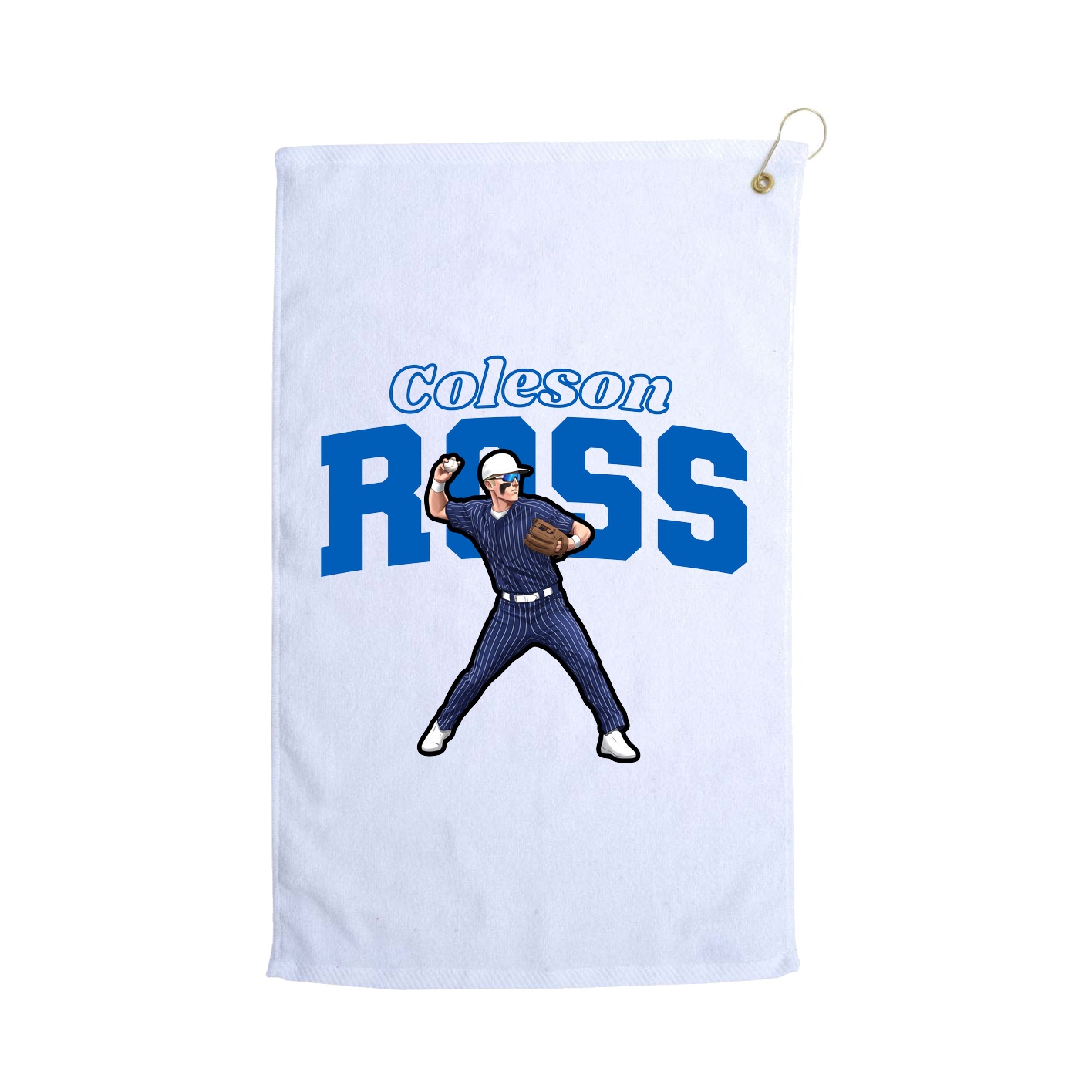 Golf Towel — Name Arch in White