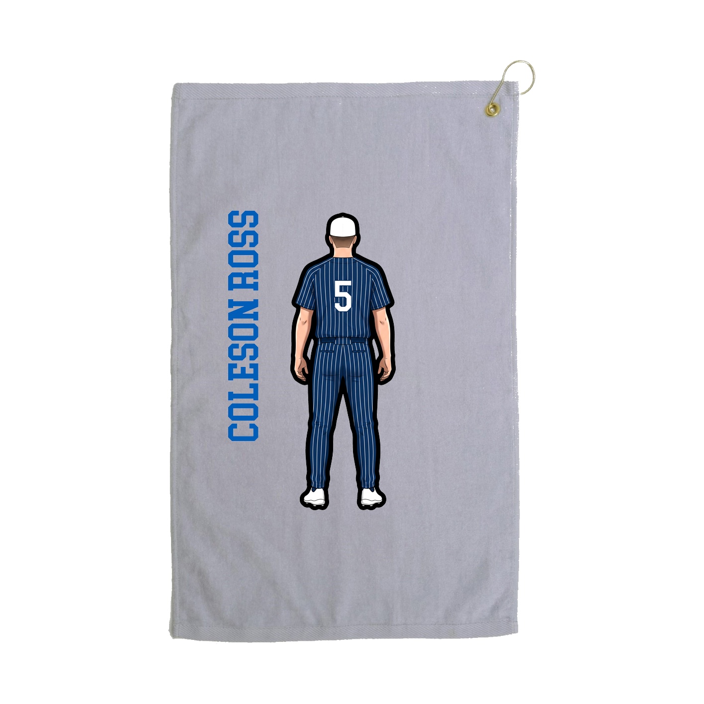 Golf Towel — Name Vertical in Grey