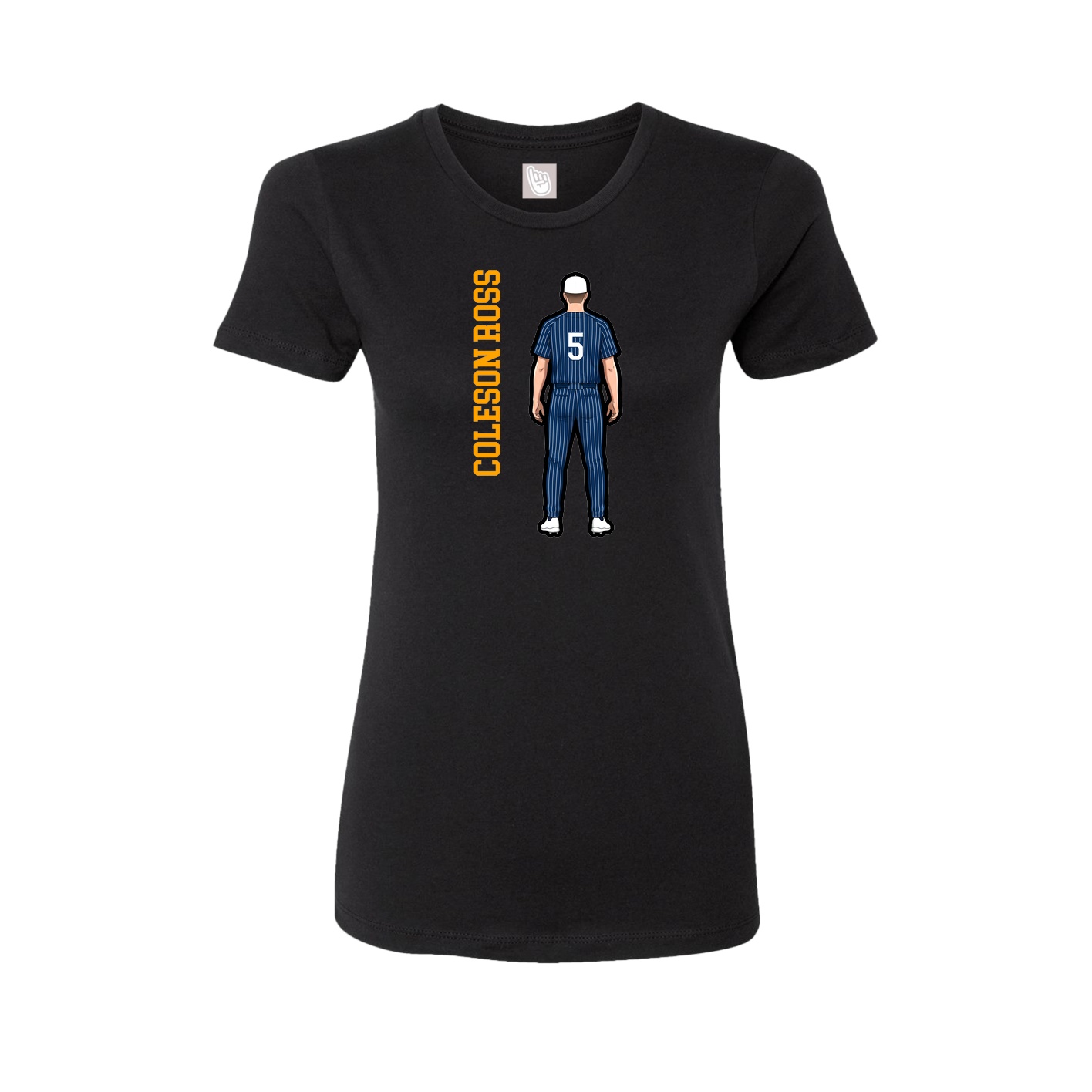 Fitted Women's Tee — Name Vertical in Black
