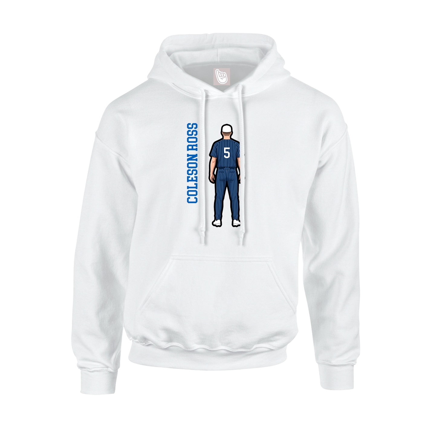 Youth Hoodie — Name Vertical in White