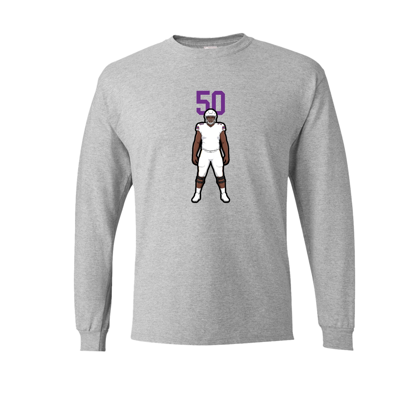 Long Sleeve Tee — Number Top in Grey
