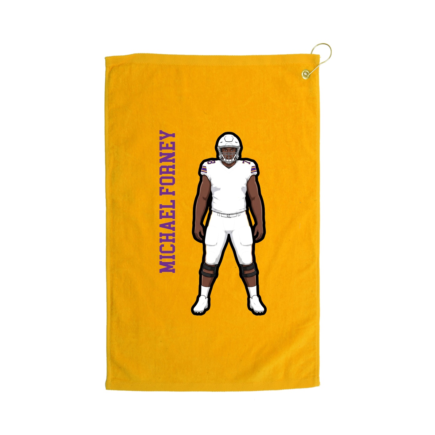 Golf Towel — Name Vertical in Gold