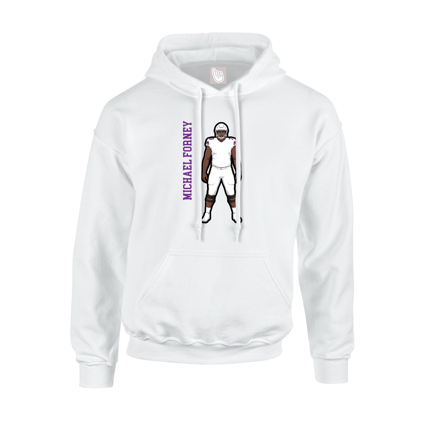 Hoodie — Name Vertical in White