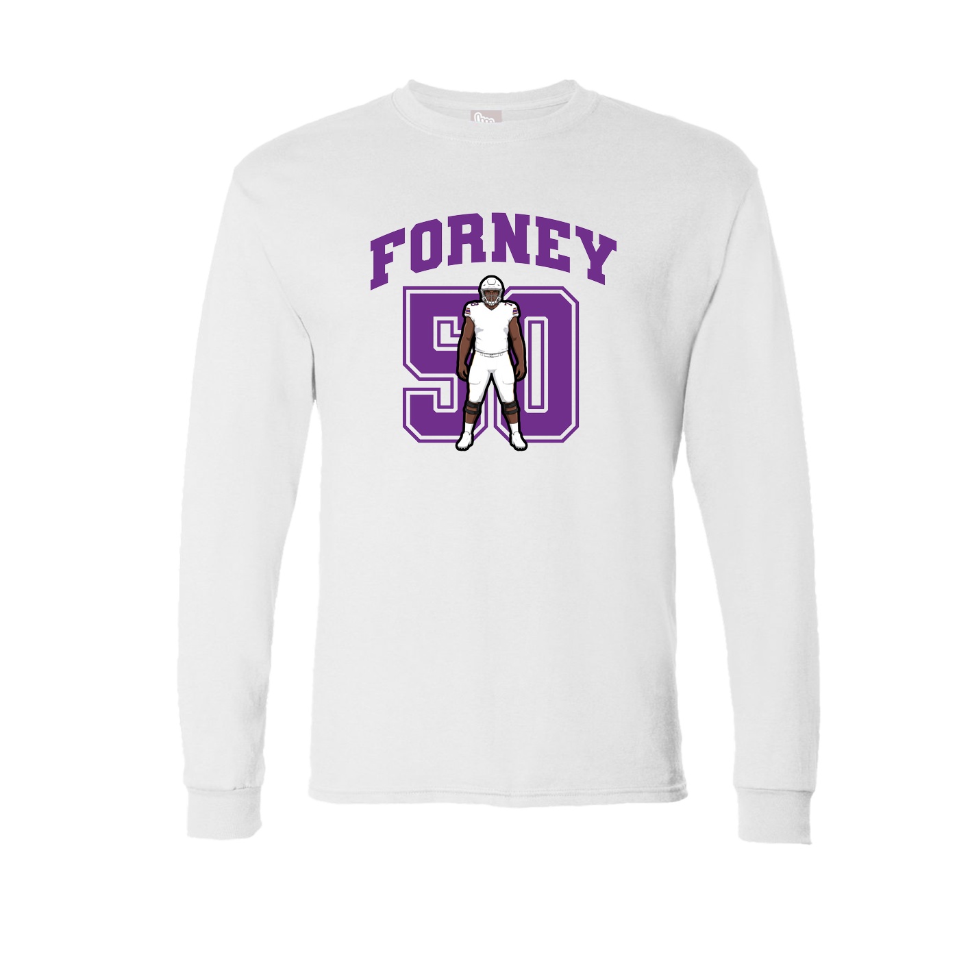 Long Sleeve Tee — Number in White