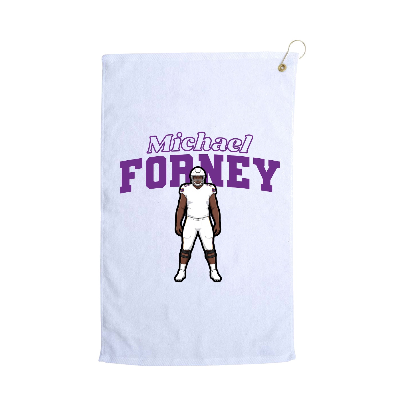 Golf Towel — Name Arch in White