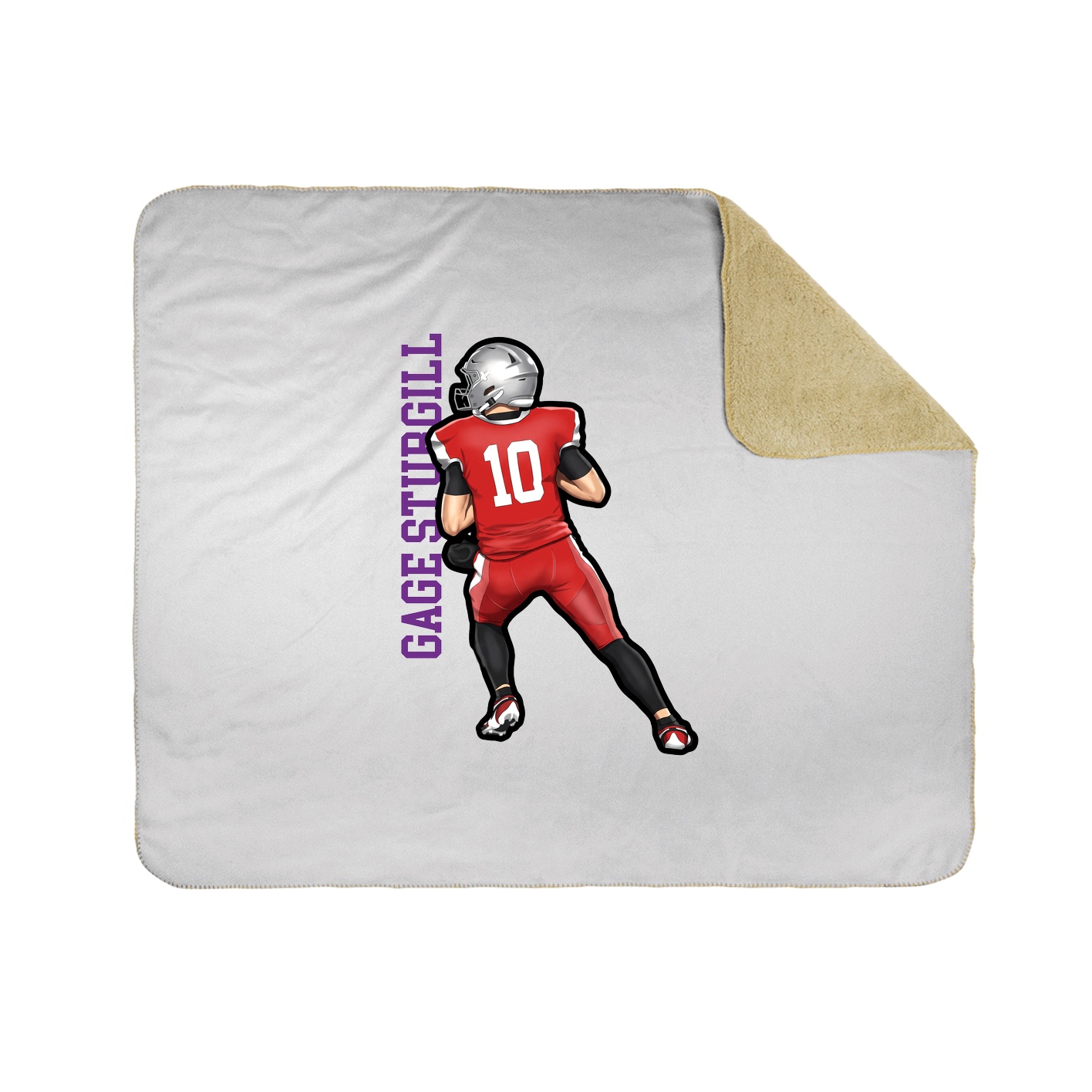 Throw Blanket — Name Vertical in White