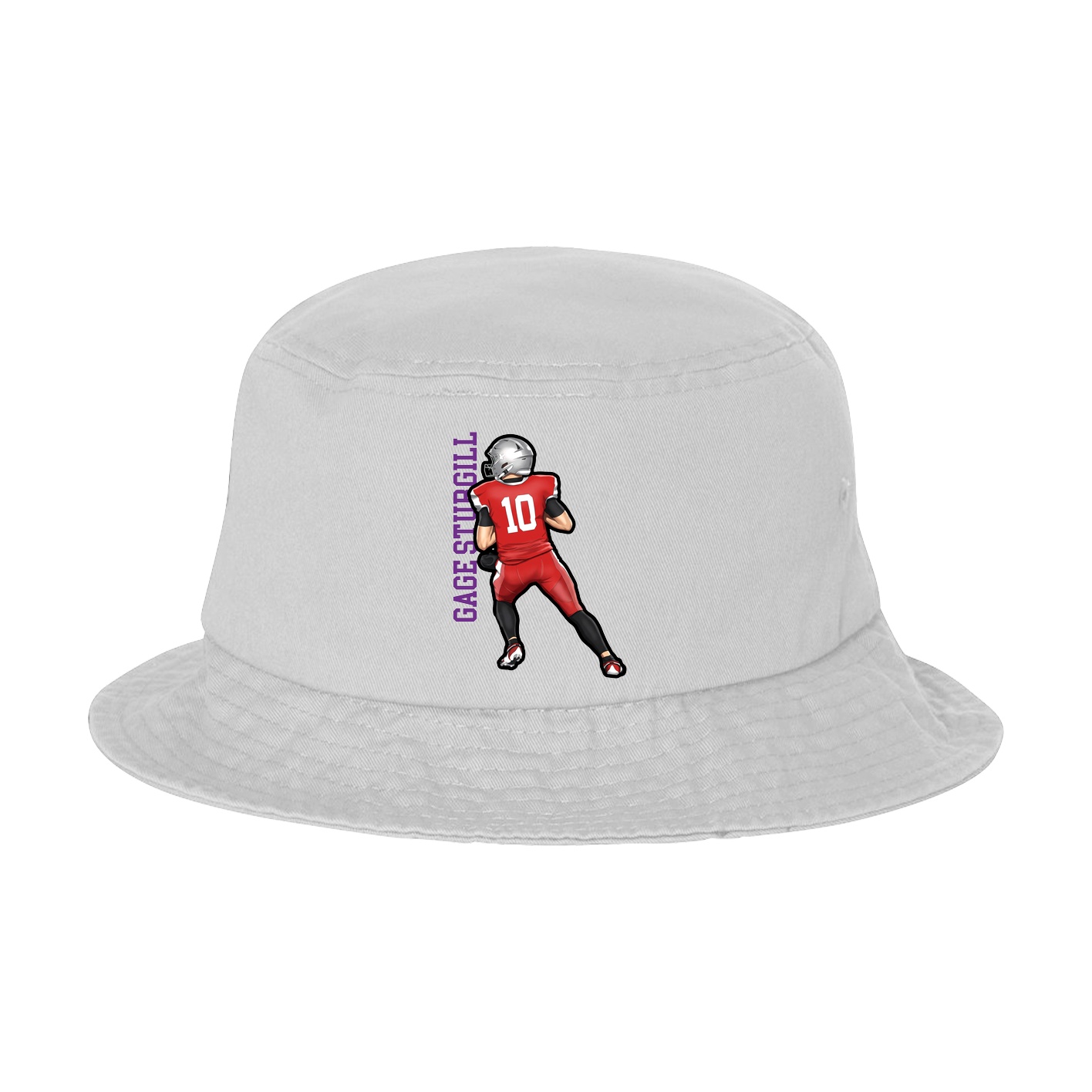 Bucket Cap — Name Vertical in White