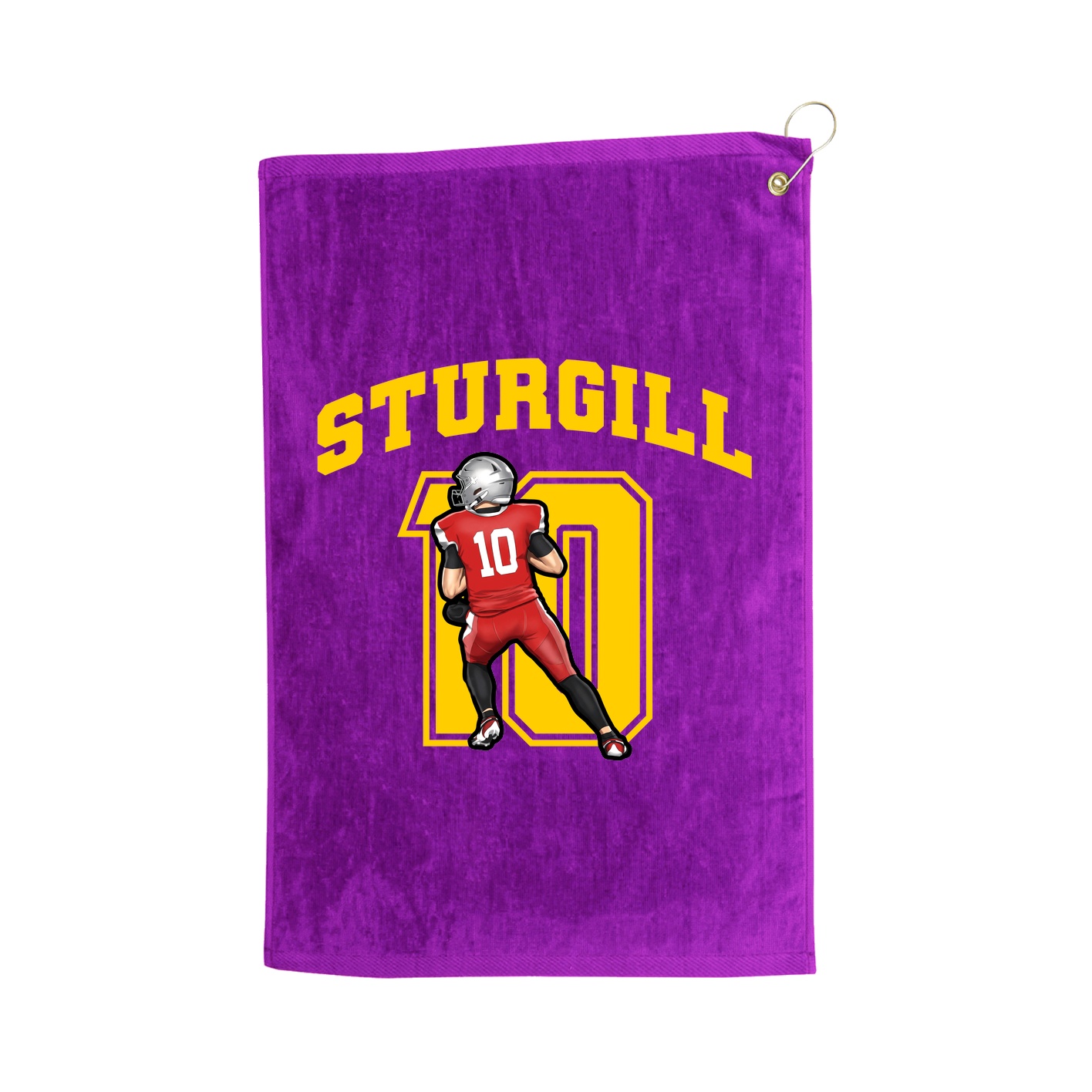 Golf Towel — Number in Purple