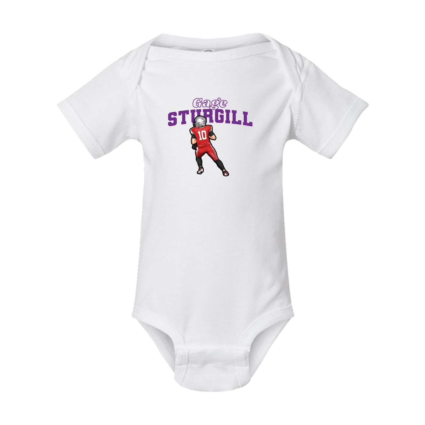 Baby Onesie — Name Arch in White