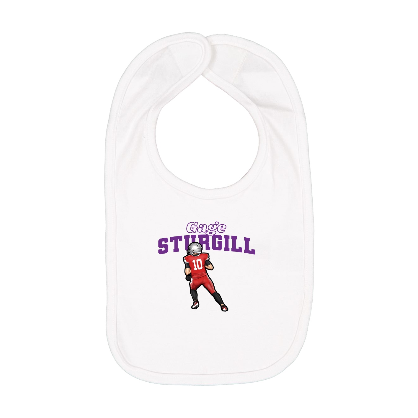 Infant Bib — Name Arch in White