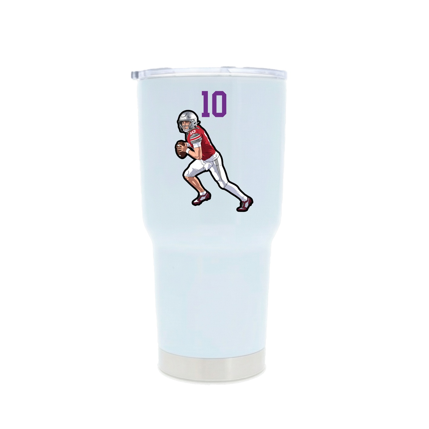 30oz Stainless Steel Tumbler — Number Top in White