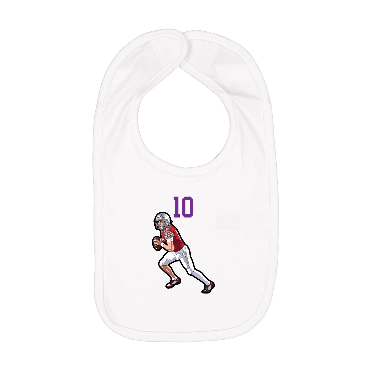 Infant Bib — Number Top in White