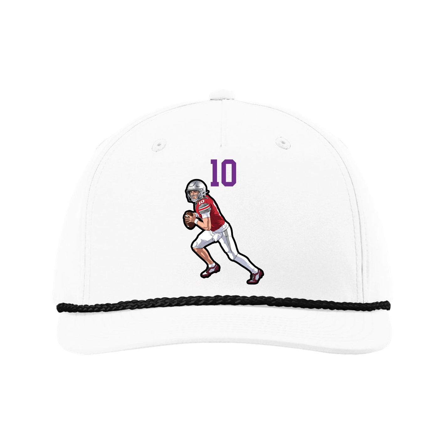 Five-Panel Classic Rope Cap — Number Top in White
