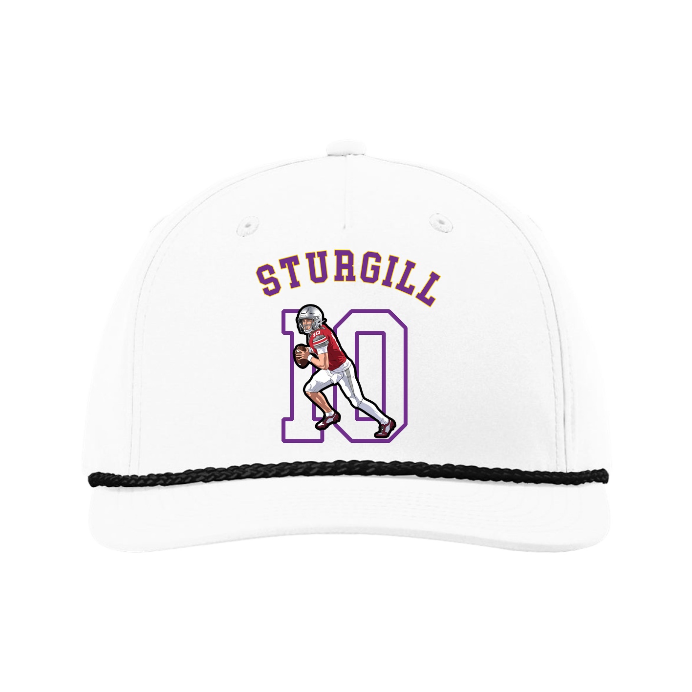 Five-Panel Classic Rope Cap — Shirsey Arch in White