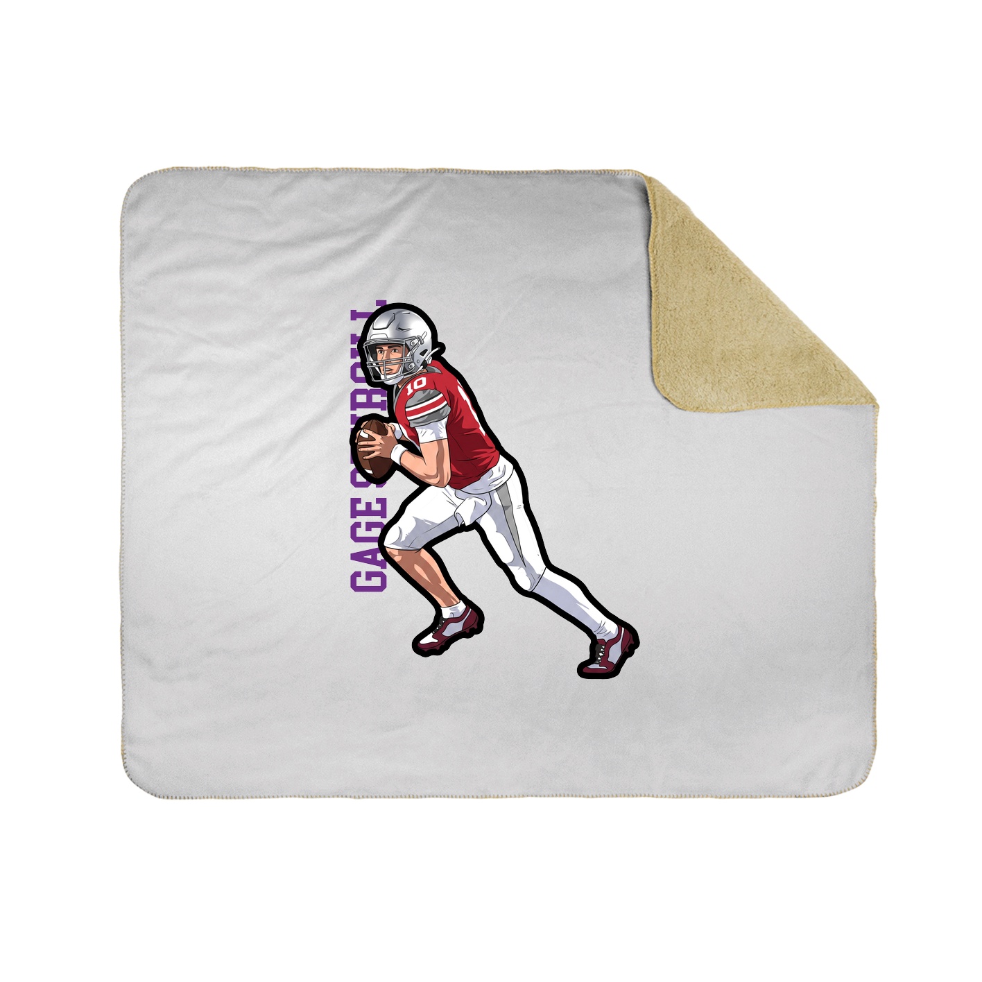 Throw Blanket — Name Vertical in White