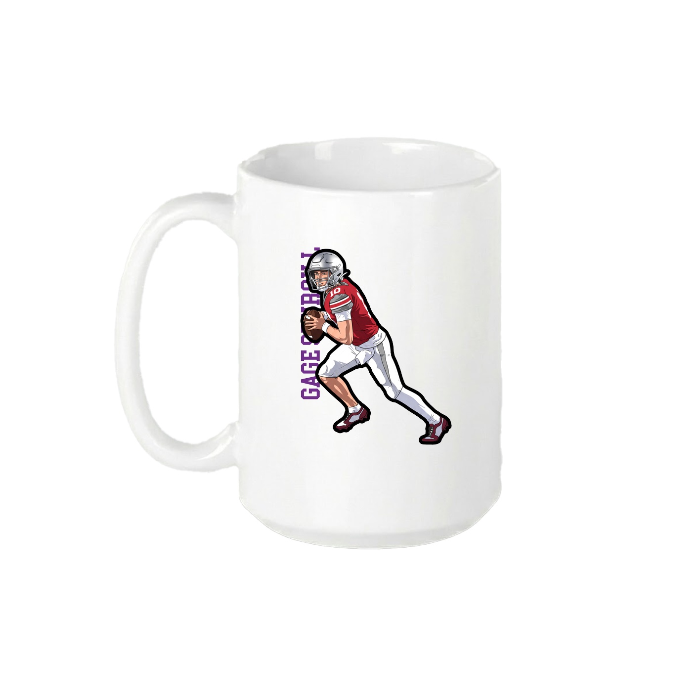15oz Coffee Mug — Name Vertical in White