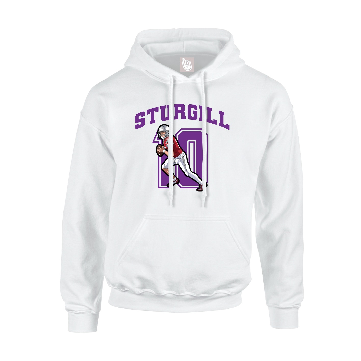 Hoodie — Number in White