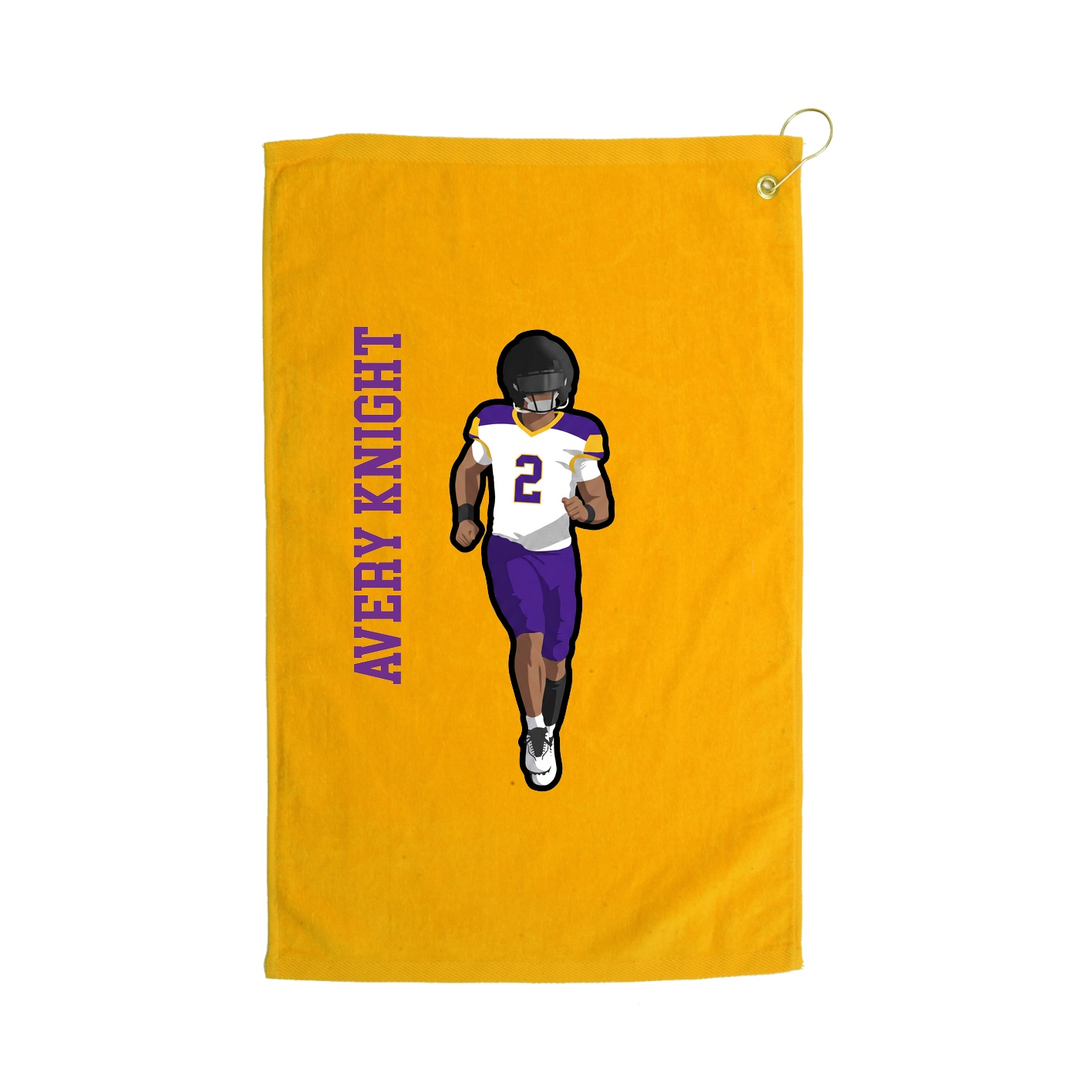 Golf Towel — Name Vertical in Gold
