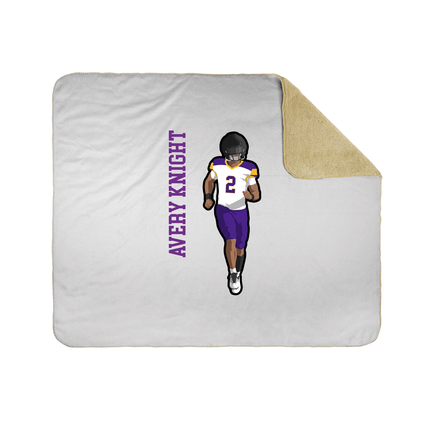 Throw Blanket — Name Vertical in White