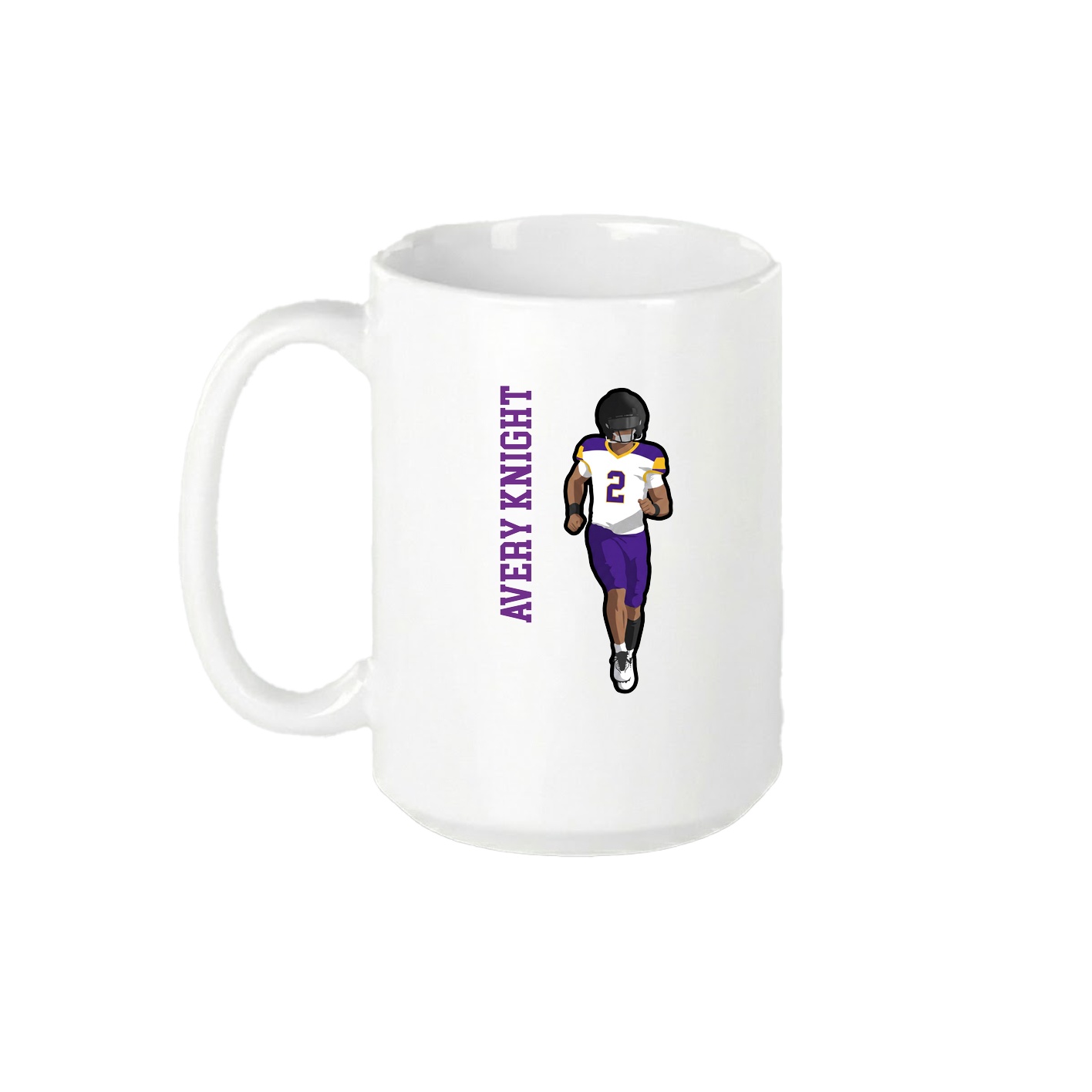 15oz Coffee Mug — Name Vertical in White