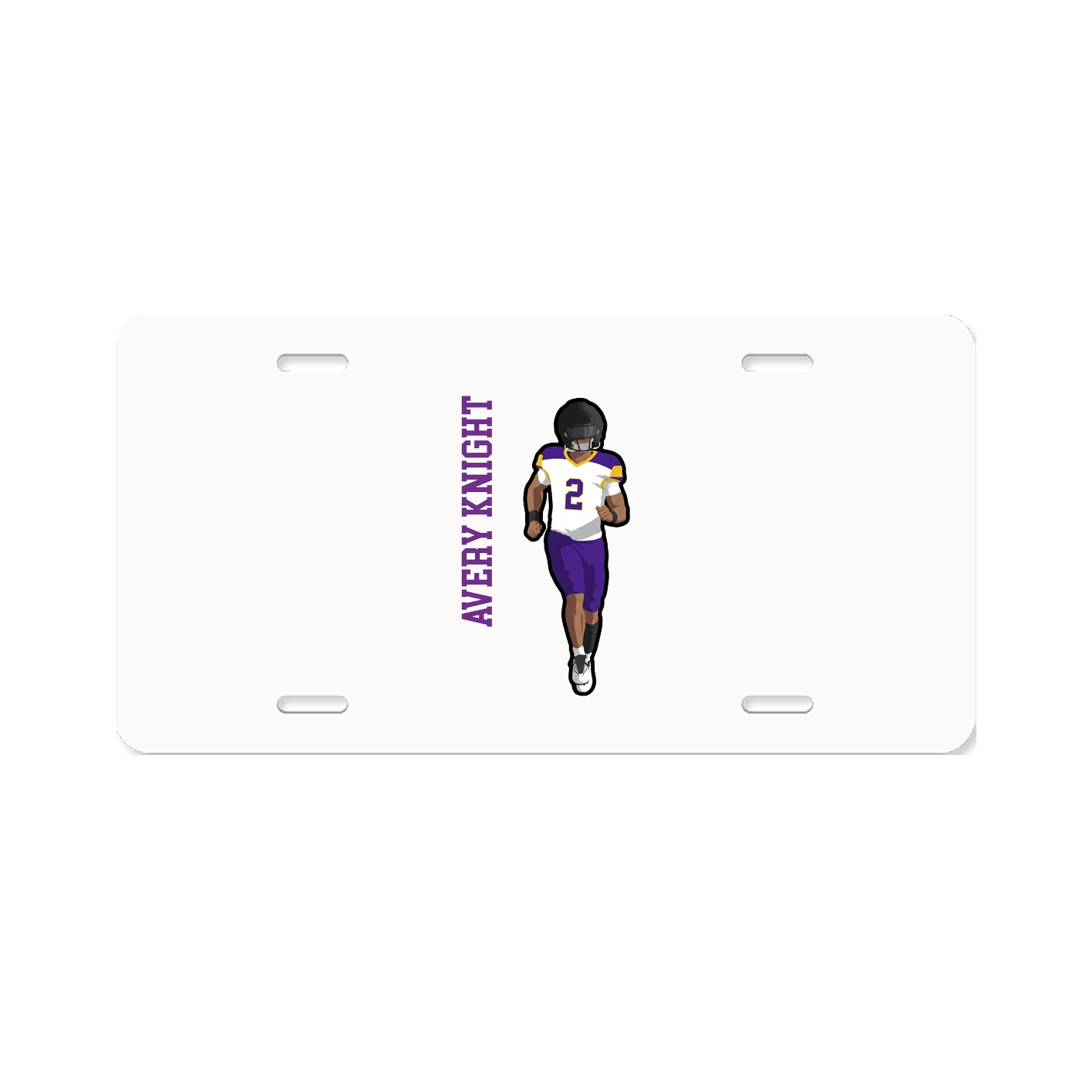License Plate — Name Vertical in Classic