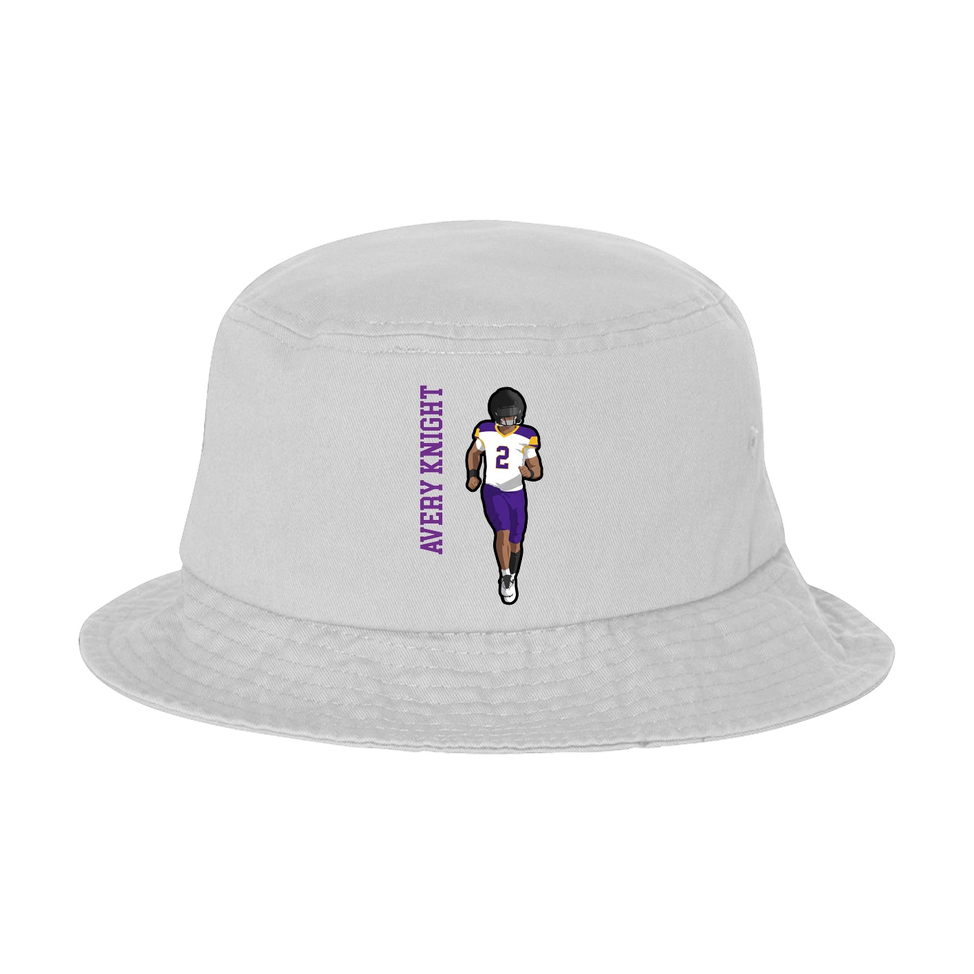 Bucket Cap — Name Vertical in White