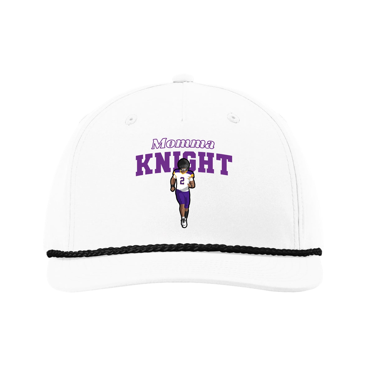 Five-Panel Classic Rope Cap — Mothers Day Block in White