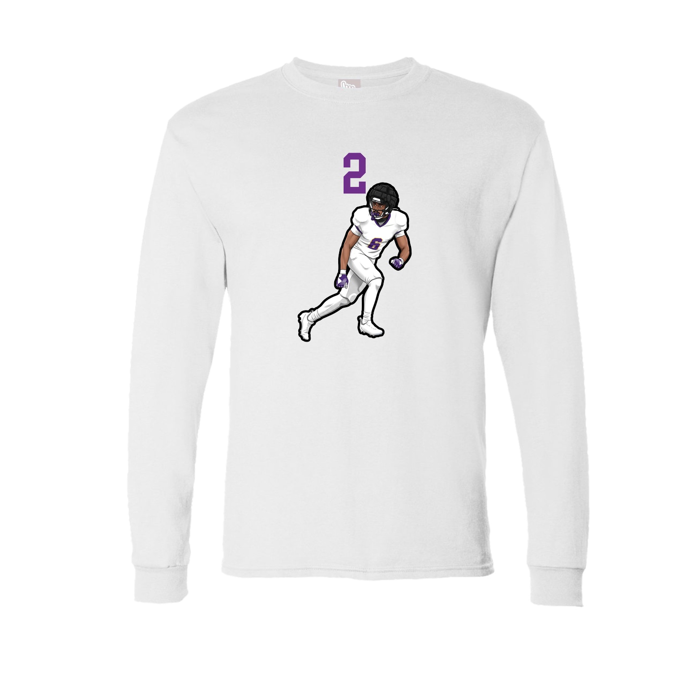 Long Sleeve Tee — Number Top in White