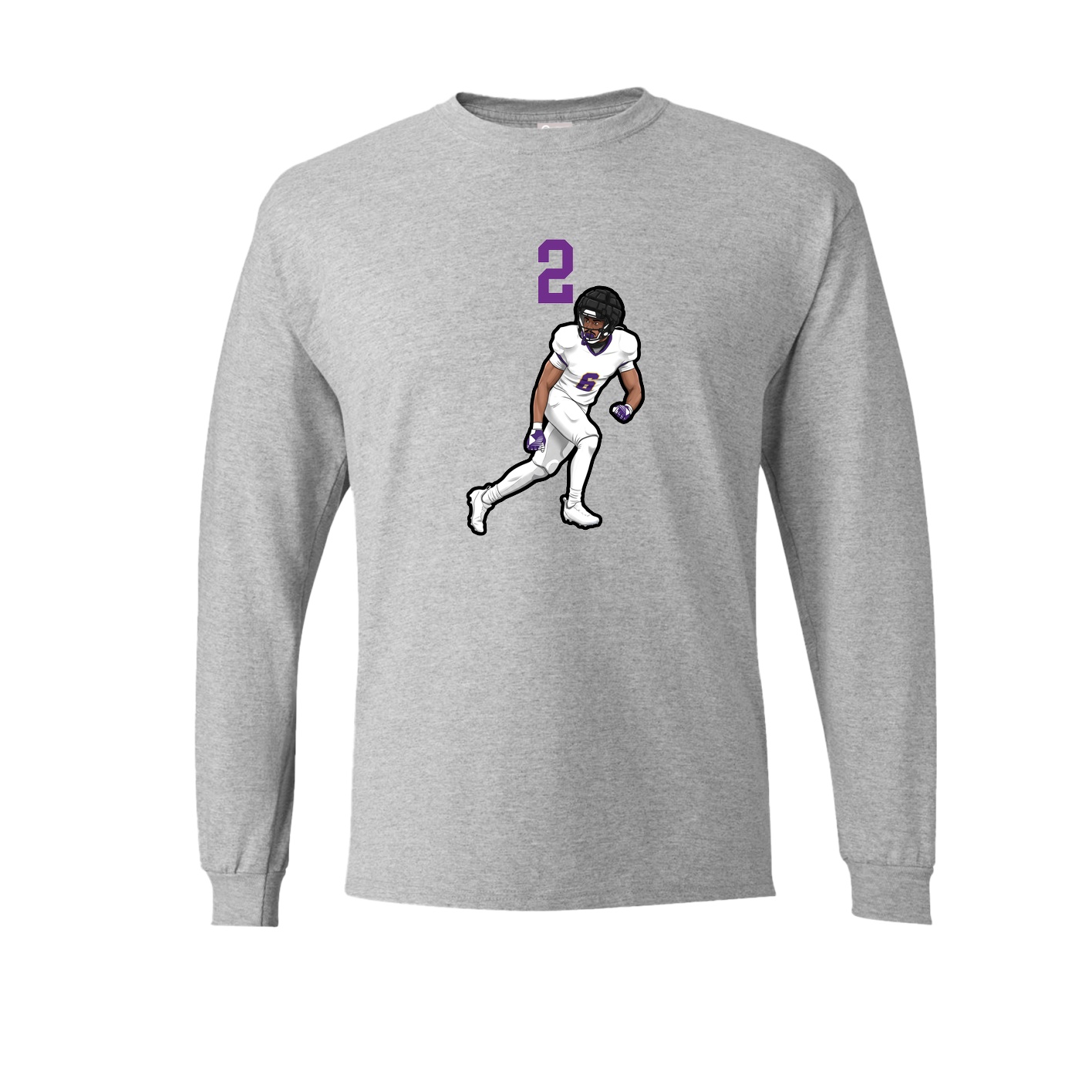 Long Sleeve Tee — Number Top in Grey