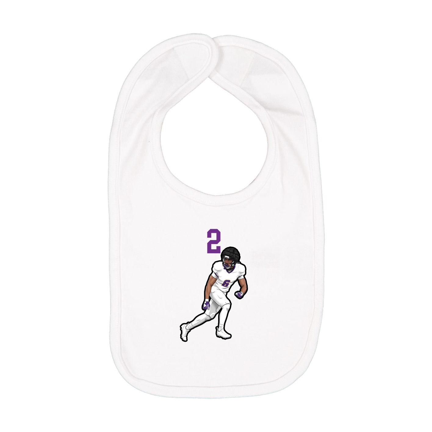Infant Bib — Number Top in White