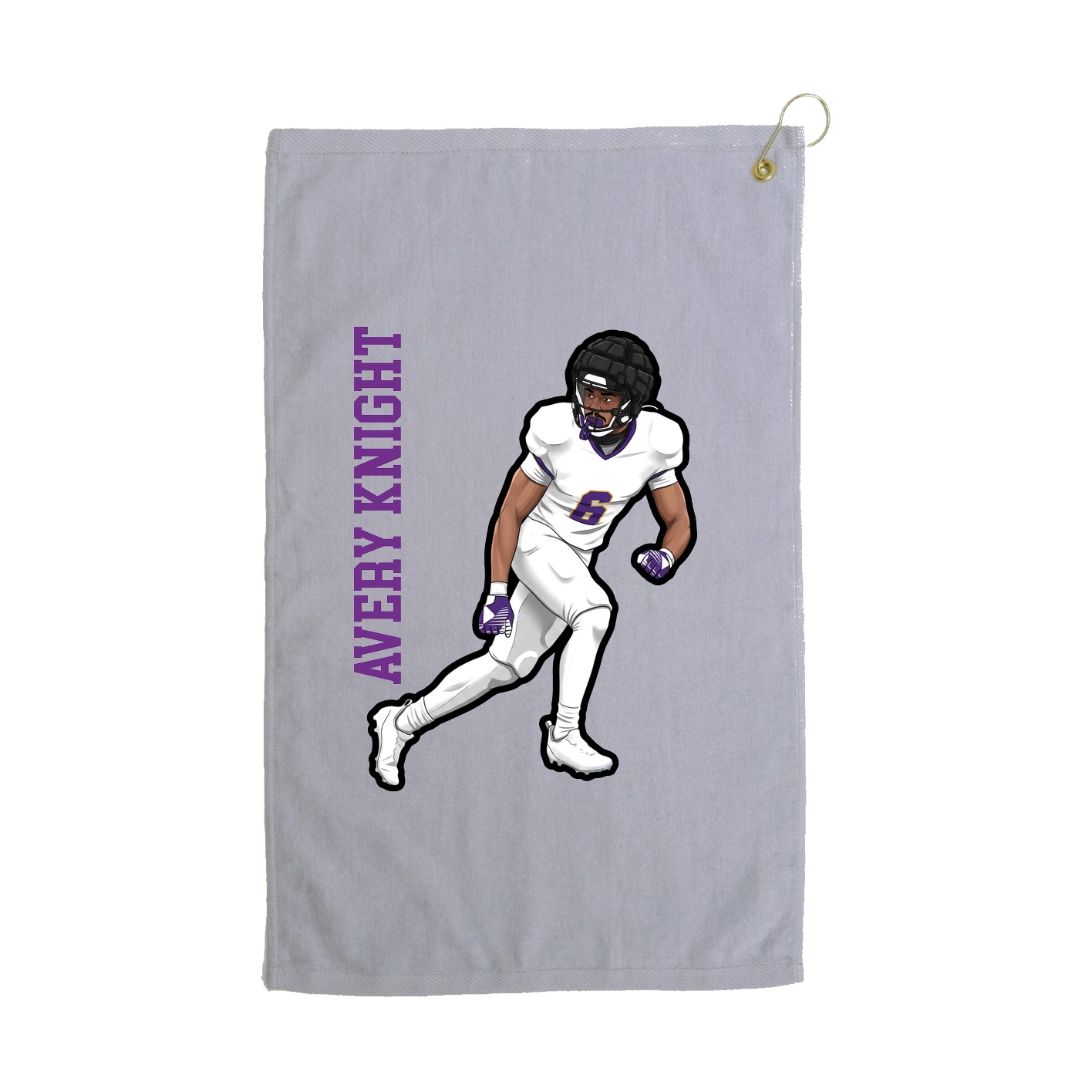 Golf Towel — Name Vertical in Grey