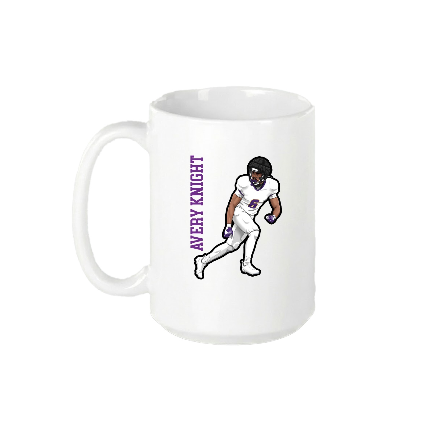 15oz Coffee Mug — Name Vertical in White