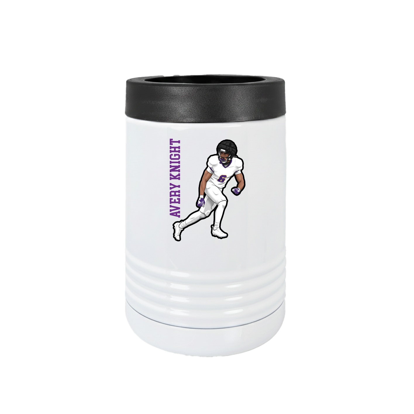 Beverage Holder — Name Vertical in White