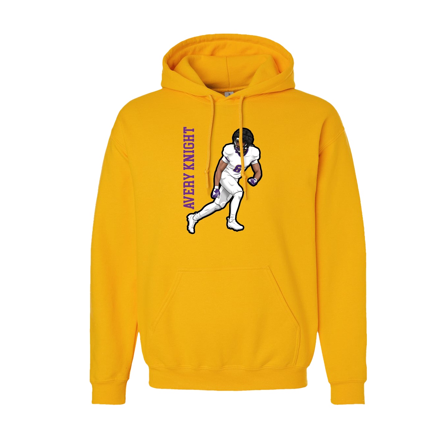 Hoodie — Name Vertical in Gold