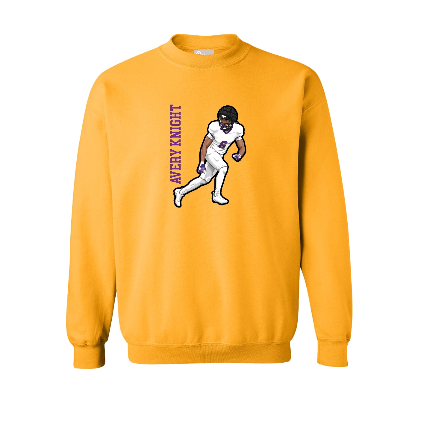 Fleece Crew — Name Vertical in Gold