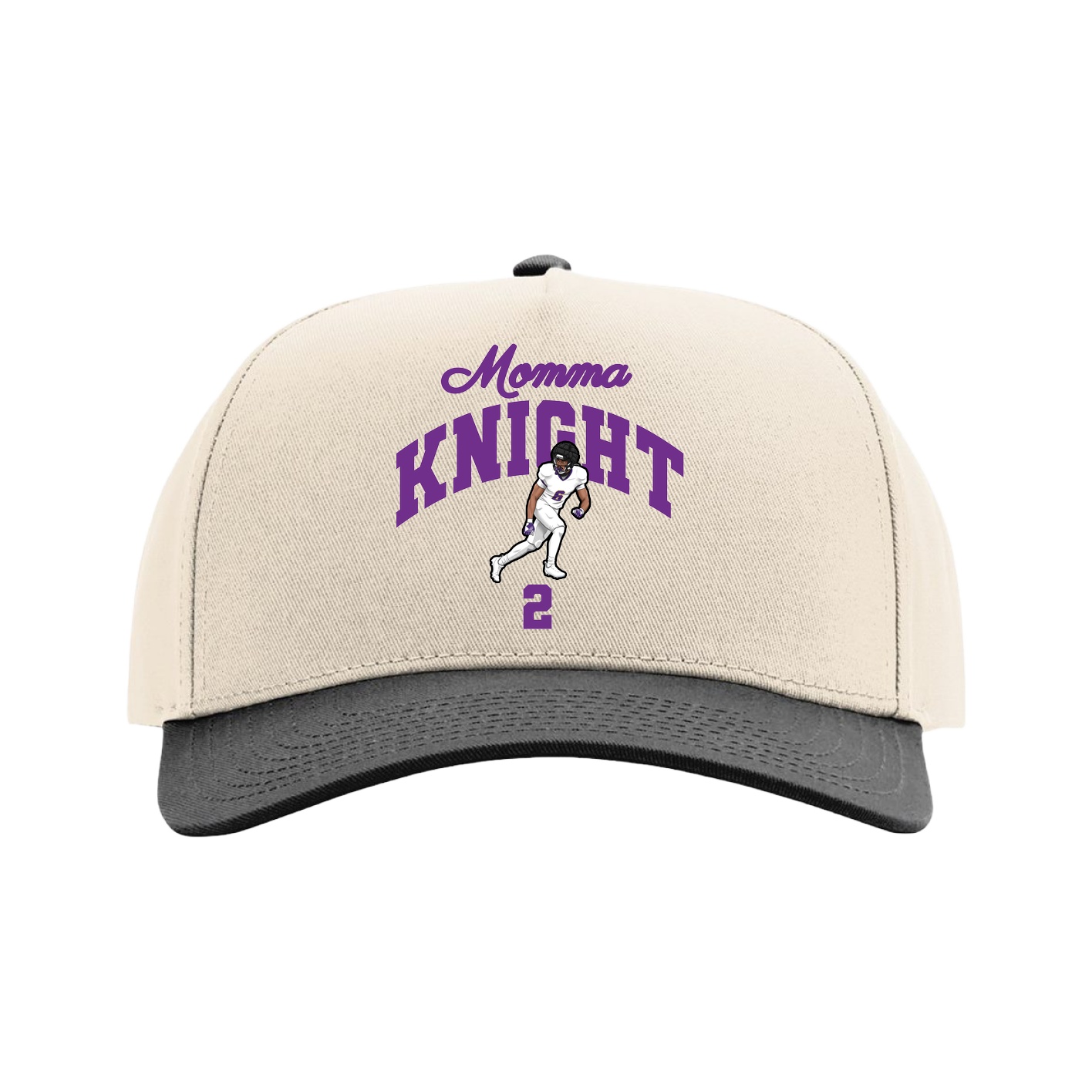Full Fabric Five-Panel Champ Cap — Mothers Day Arch in Cream/Black