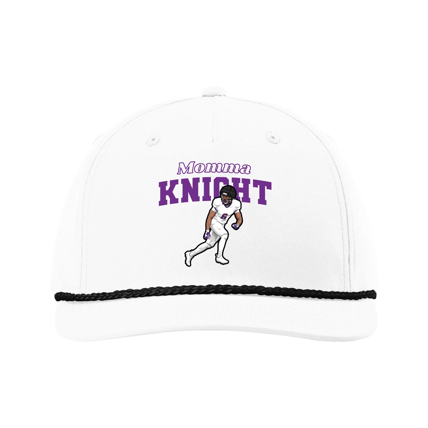 Five-Panel Classic Rope Cap — Mothers Day Block in White