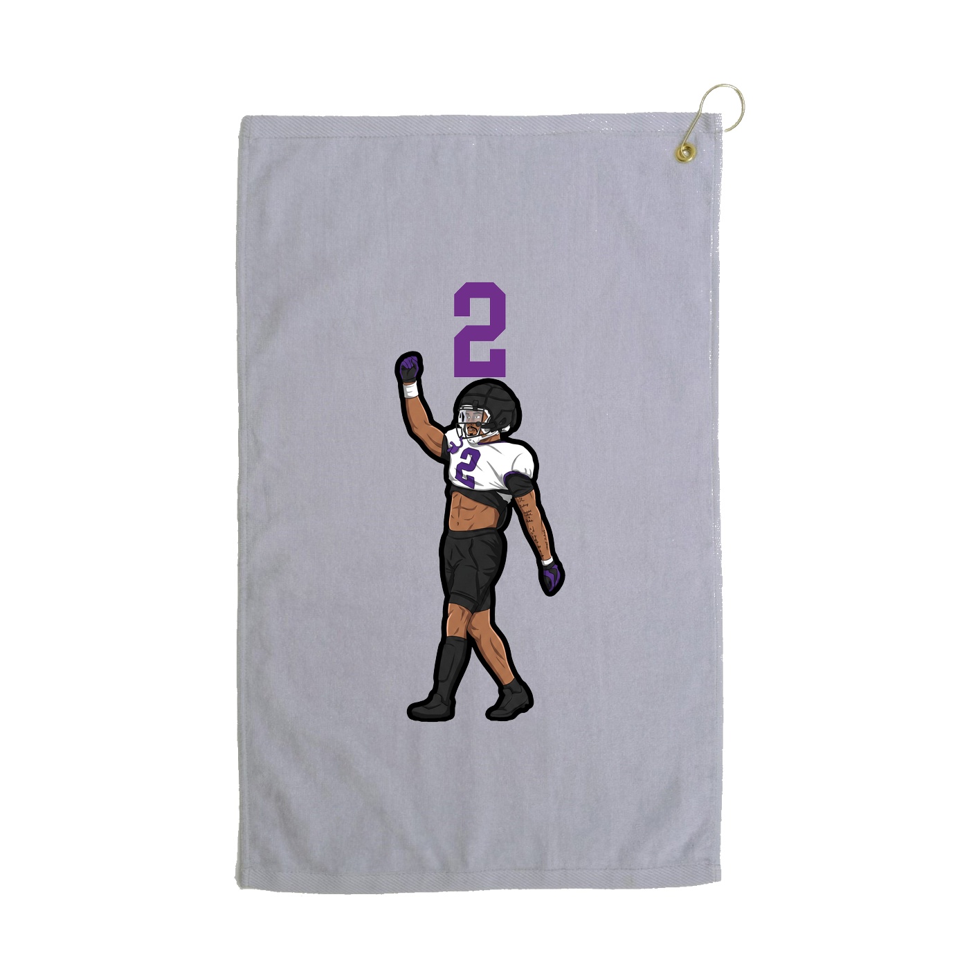 Golf Towel — Number Top in Grey