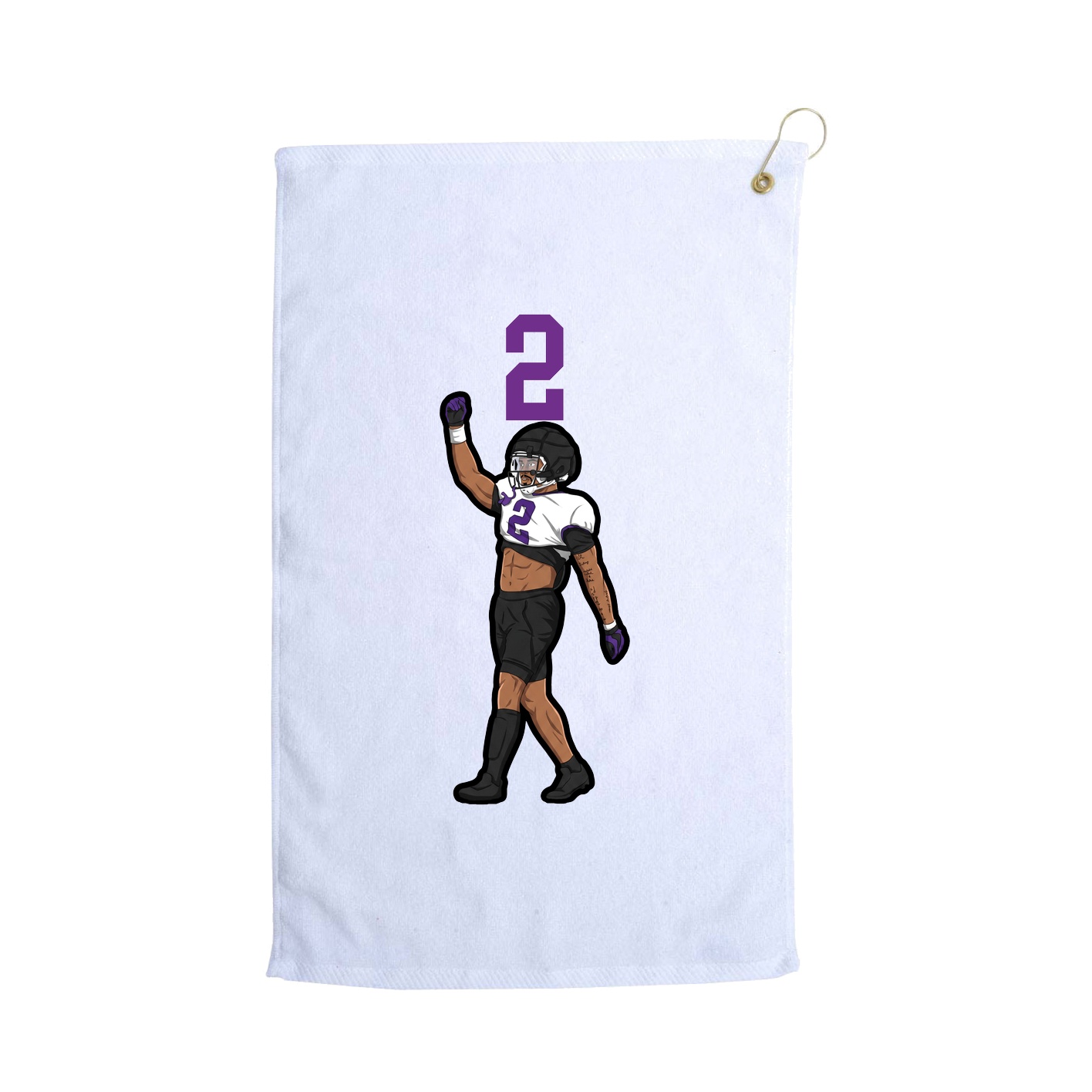Golf Towel — Number Top in White