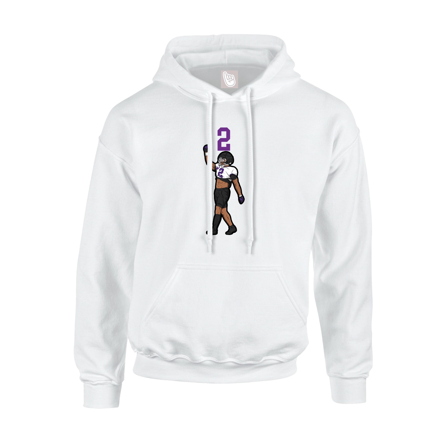 Hoodie — Number Top in White