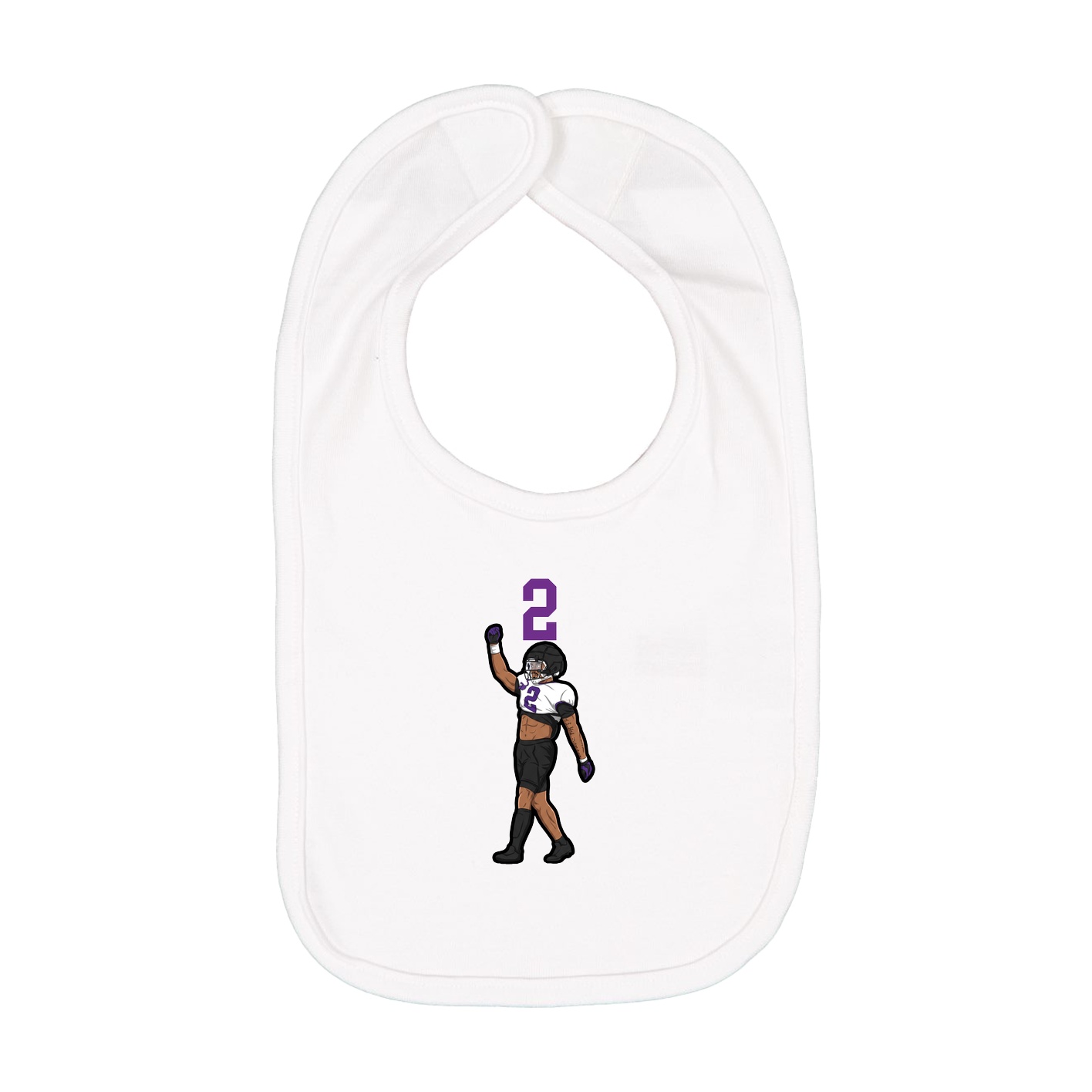 Infant Bib — Number Top in White