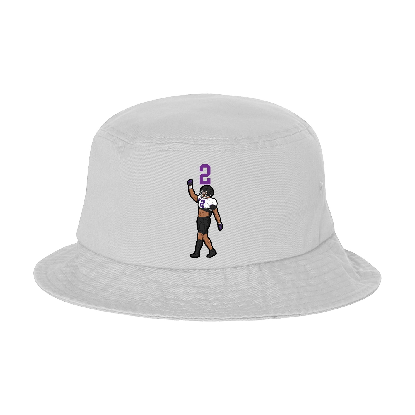 Bucket Cap — Number Top in White