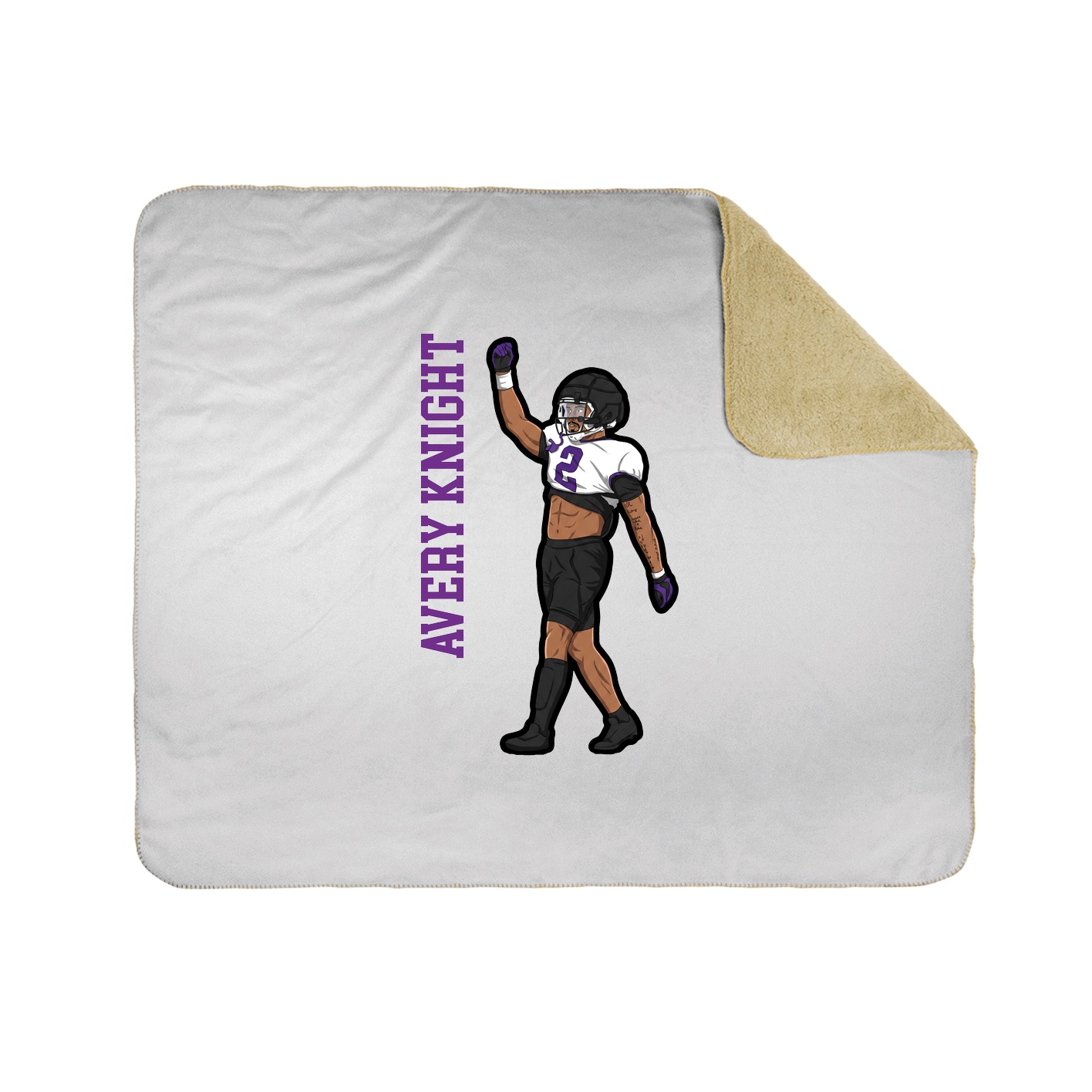 Throw Blanket — Name Vertical in White