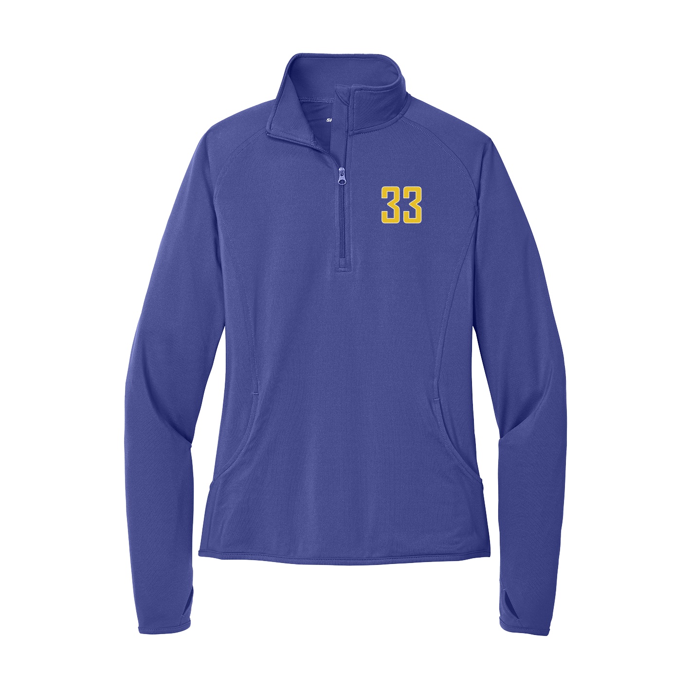 Women's Q-Zip Pullover — Front Shirsy in Purple